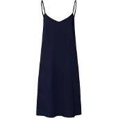 Hanro Nachthemd ' Spaghettidress Cotton Silk ' donkerblauw