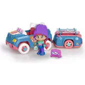 Famosa Pinypon ski jeep met trailer en figuur.