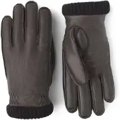 Hestra Deerskin Primaloft Rib Handschoen Heren Dark Brown 9