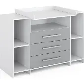 Vicco Oskar Commode – 143 x 100 cm XL met laden Wit/Grijs