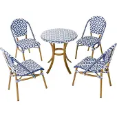 Beliani RIFREDDO - Tuinset voor 4 - Marineblauw - PE rotan