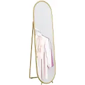 HOMCOM - Staande spiegel - roestvrij frame - oval - anti-splinterfolie