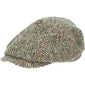 Stetson Hatteras Herringbone Flat Cap By Stetson beige | Maat: 58 cm