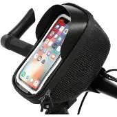 Phreeze GSM Houder Fiets - Met Opbergvak - Stuurbevestiging - Waterdicht - 360 Graden Draaibaar - Anti-Schok - Universeel - Zwart