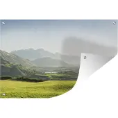 MuchoWow Heuvellandschap Nieuw-Zeeland Tuinposter 120x80 cm - Tuindoek / Buitencanvas / Schilderijen voor buiten (tuin decoratie) / Zee en Strand
