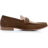 WITTCHEN Heren mocassins van bruin en beige geruit suède leer