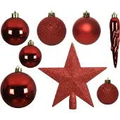 Décoris 023372 Kerstballen Kunststof Mix - 33 Stuks