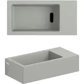 Clou Flush 3 fontein 36cm, zonder kraangat rechts, mat grijs ker.