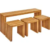 Beliani BELLANO - Tuinset 3-zits - Lichthout - Acaciahout