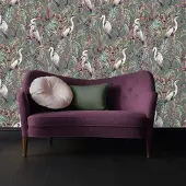 Overig Vliesbehang Tropical Heron - Multicolor - Groen - 10,05 M X 53 Cm