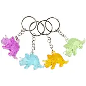 Duckiez Sleutelhanger Doorzichtige Dinosaurus - 48 stuks