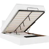 vidaXL Ottoman bed met matras 120x200cm kunstleer wit