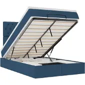 vidaXL Ottoman bed met matras en LED's 120x190 cm stof blauw
