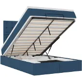 vidaXL Ottoman bed met matras en LED's 120x190 cm stof blauw