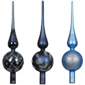 Décoris Piek glas d8h31 cm blauw a3 kerst