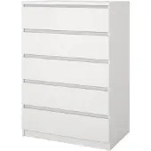Ebuy24 Naia kommode 5 lades wit.