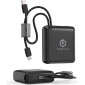 PowerLocus Powerbank 10000mAh - Ingebouwde oplaadkabels - 1x 8-Pin & 2x USB-C Power Delivery - 20W Snelladen - Universeel voor Smartphones, Tablets & Gadgets/meer – LED Display - Zwart
