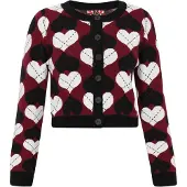MyMo ROCKS Gebreid vest bourgogne / zwart / offwhite
