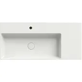 Xenz Dolce Plan keramisch wastafelblad, wegzetvlak rechts. 1 kraangat. 101x46 Wit mat