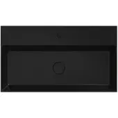 Xenz Dolce keramisch wastafelblad met 1 kraangat 80 (81x46) Zwart mat