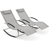 Garden Point Set van twee tuinschommelstoelen Orlando grijs
