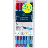 Schneider Slider 96081099 Balpen Kleurenassortiment 0,7 mm Extra breed Balpen 6 Stuks