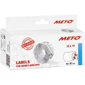 Meto etiketten voor prijstangs, 32 x 19 mm, wit