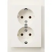 Berker K1 Contactdoos | Inbouw | 2-voudig | Randaarde | Polarwit - 66.021.51