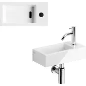 Clou Flush 3 keramische fontein wit glans met InBe 2 toiletkraan chroom