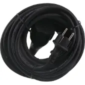 Exin Verlengsnoer - Spatwaterdicht IP44 - Met randaarde - 10 meter - Zwart