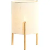 Light & Living Schemerlamp Litto Ø 28cm - houtlook met naturel linnen