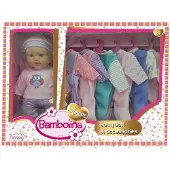 Dimian 30 cm Pop met Assortiment van 6 Kledingstukken