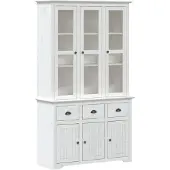 vidaXL Hoge kast BODO 115,5x43x200,5 cm massief grenenhout wit