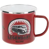 Brisa VW Collection - Volkswagen grote emaille koffie-thee-cappuccino-mok-Haferl mok voor Camping & Outdoor T1 Bulli Bus- motief (500 ml T1 Bulli Bus- motief/ kleurrijk)