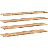 vidaXL Wandschappen 4 st zwevend olieafwerking 120x30x2 cm acaciahout