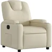 vidaXL Fauteuil verstelbaar kunstleer crèmekleurig
