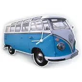 Brisa Wandklok Volkswagen T1 bus Bulli - Kleur - Blauw