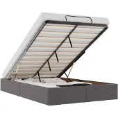 vidaXL Bedframe zonder matras 120x200 cm kunstleer grijs