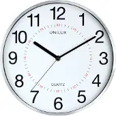 Unilux 400094280 Wandklok ARIA - Ø 28,5 cm, stil kwarts uurwerk, metaalgrijs