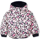 Billieblush gewatteerde jas roze Meisjes Polyester Capuchon Hartjes - maat 128