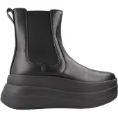 FitFlop Women F-Mode Stack Leather Chelsea Boots All Black-Schoenmaat 40