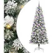 vidaXL Kunstmatig Gelen Kerstboom met LED -striplichten 240 cm PVC