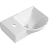 Sapho Litos Hoek keramische wastafel 45x32cm, kraangat links, wit