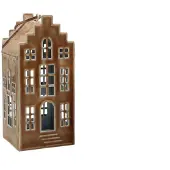 Mansion Atmosphere Decohanger huis bruin 6x14,5cm bruin Metaal Kersthanger