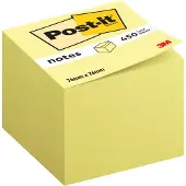 3M Notes, Kubus, Canary Yellow, 76 x 76 mm, 450 Blaadjes/Kubus