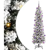 vidaXL Kunstkerstboom Wit 210 cm PVC en Metaal en Plastic