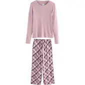 Next Pyjama lichtlila / oudroze / donkerrood / wit