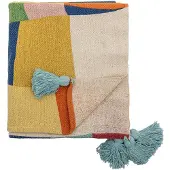 Bloomingville Colorine katoenen deken 160x130 cm Blauw