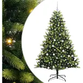 vidaXL Kunstmatige Scharnierende Kerstboom 300 LEDs Groen 180 cm