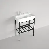 Badstuber Delta witte wastafel 60x31x82cm met zwarte poten